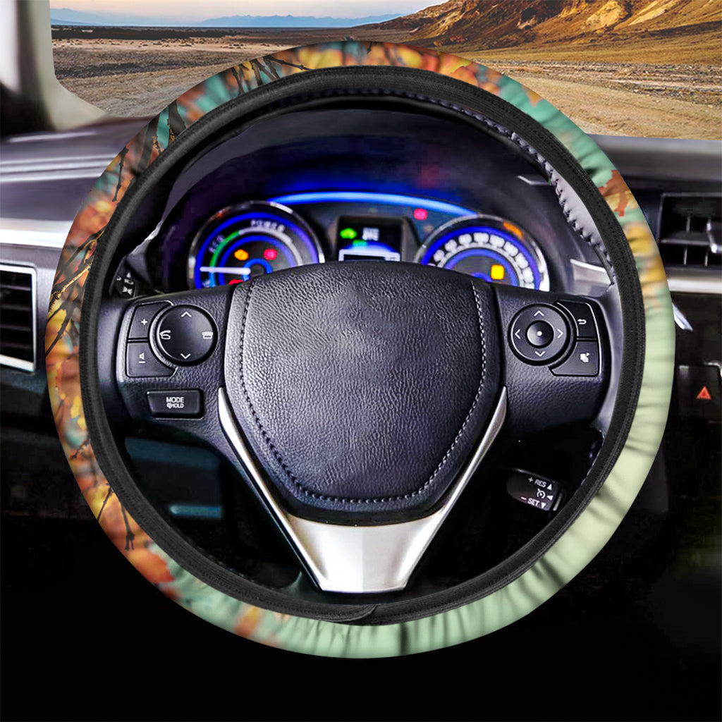 Vintage Autumn Print Car Steering Wheel Cover