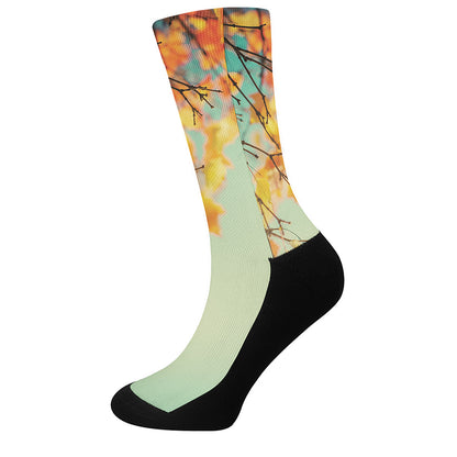 Vintage Autumn Print Crew Socks