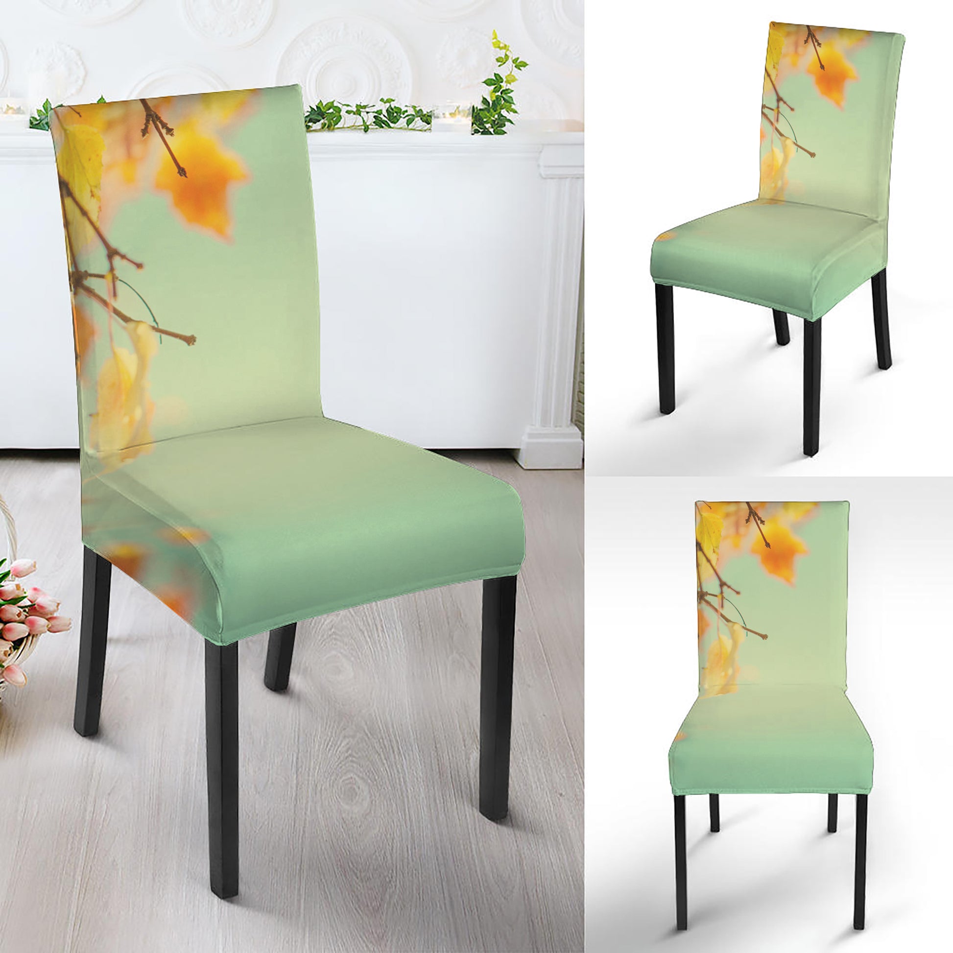 Vintage Autumn Print Dining Chair Slipcover