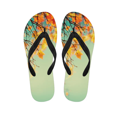 Vintage Autumn Print Flip Flops