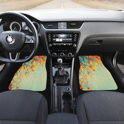 Vintage Autumn Print Front Car Floor Mats