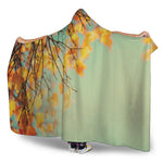 Vintage Autumn Print Hooded Blanket