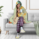 Vintage Autumn Print Hooded Blanket