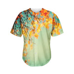 Vintage Autumn Print Men's Baseball Jersey