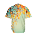 Vintage Autumn Print Men's Baseball Jersey
