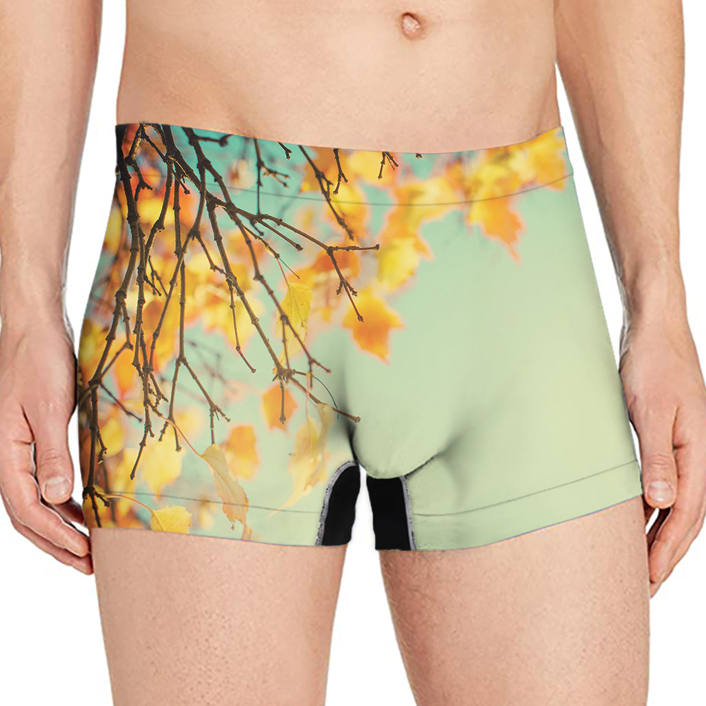 Vintage Autumn Print Men's Boxer Briefs