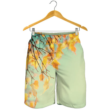 Vintage Autumn Print Men's Shorts