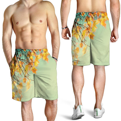 Vintage Autumn Print Men's Shorts