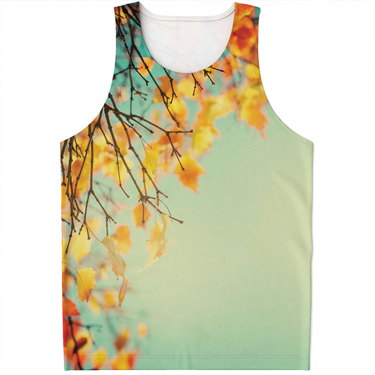Vintage Autumn Print Men's Tank Top