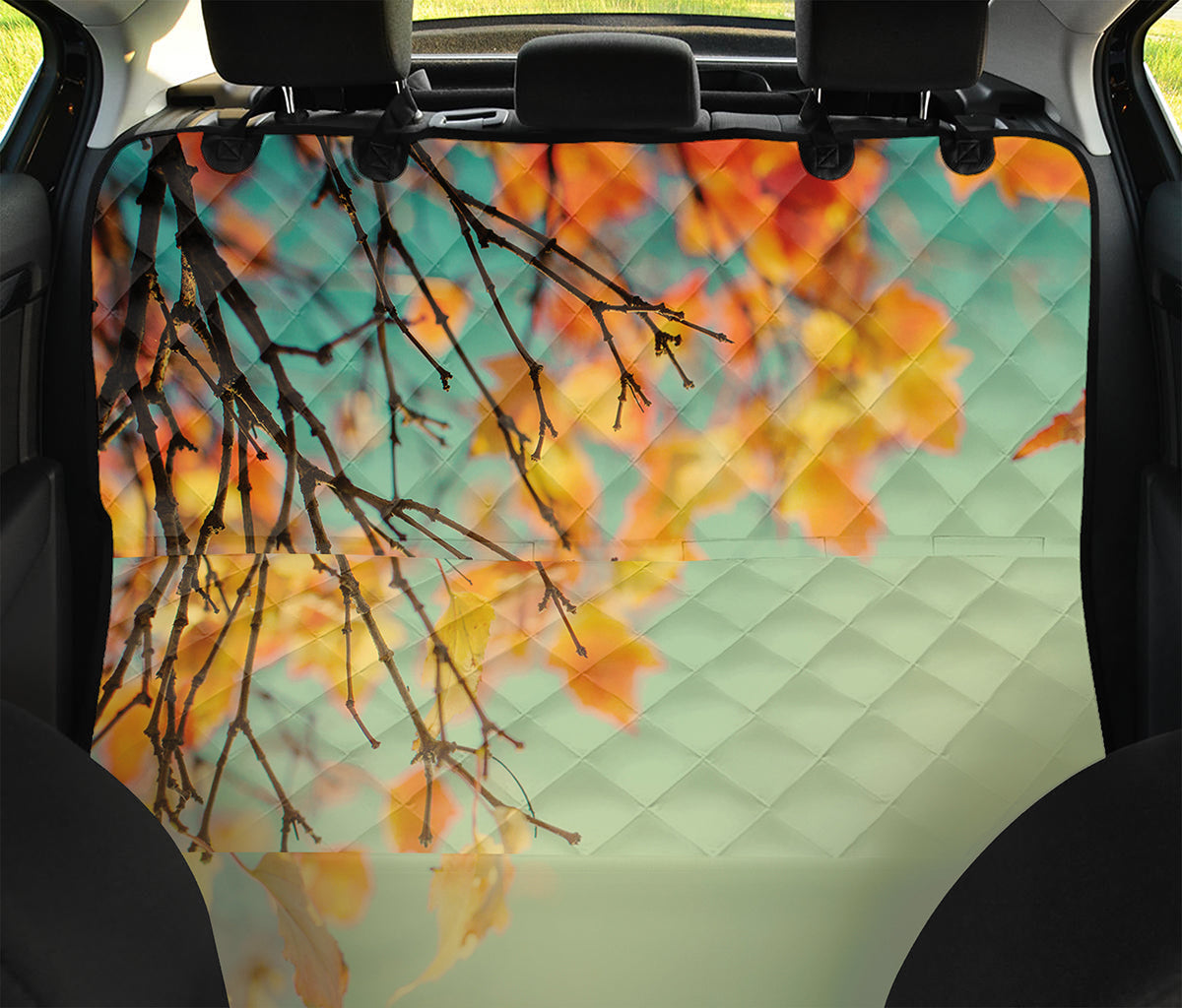 Vintage Autumn Print Pet Car Back Seat Cover
