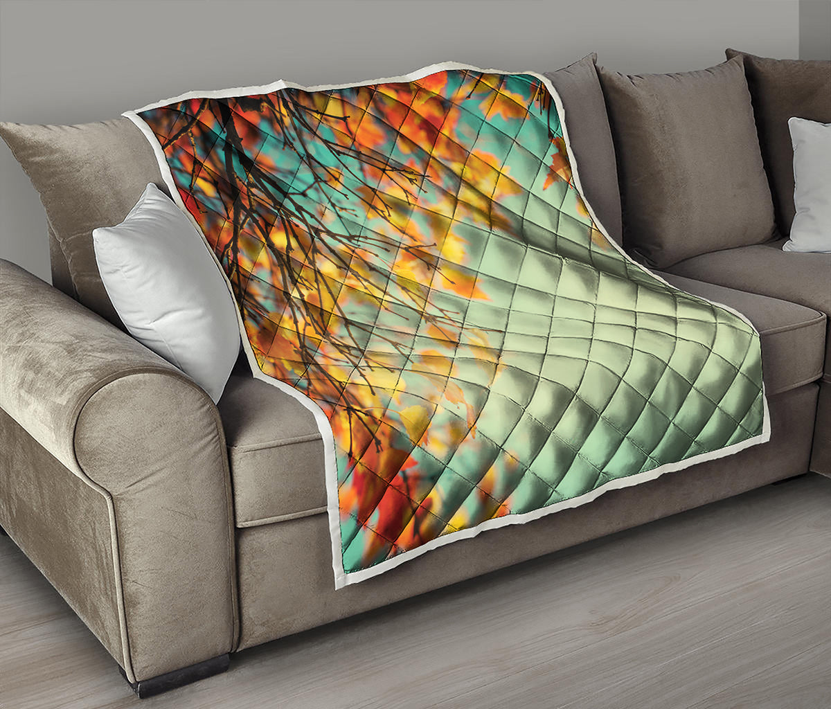 Vintage Autumn Print Quilt