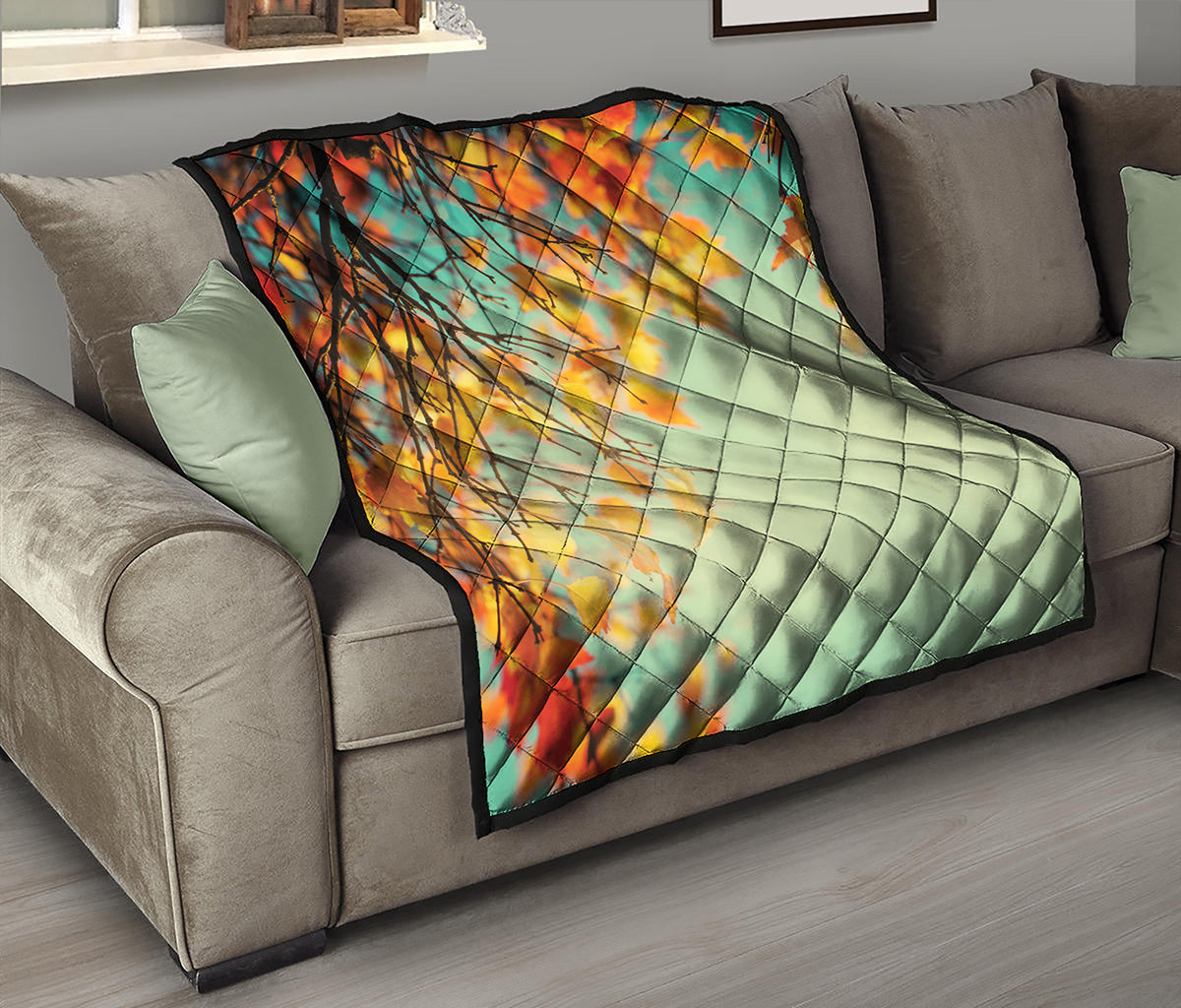 Vintage Autumn Print Quilt