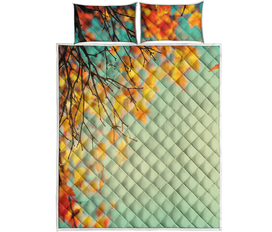 Vintage Autumn Print Quilt Bed Set