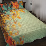 Vintage Autumn Print Quilt Bed Set