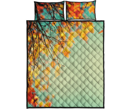 Vintage Autumn Print Quilt Bed Set