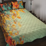 Vintage Autumn Print Quilt Bed Set