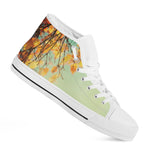 Vintage Autumn Print White High Top Shoes