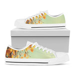 Vintage Autumn Print White Low Top Shoes