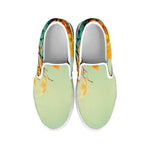 Vintage Autumn Print White Slip On Shoes