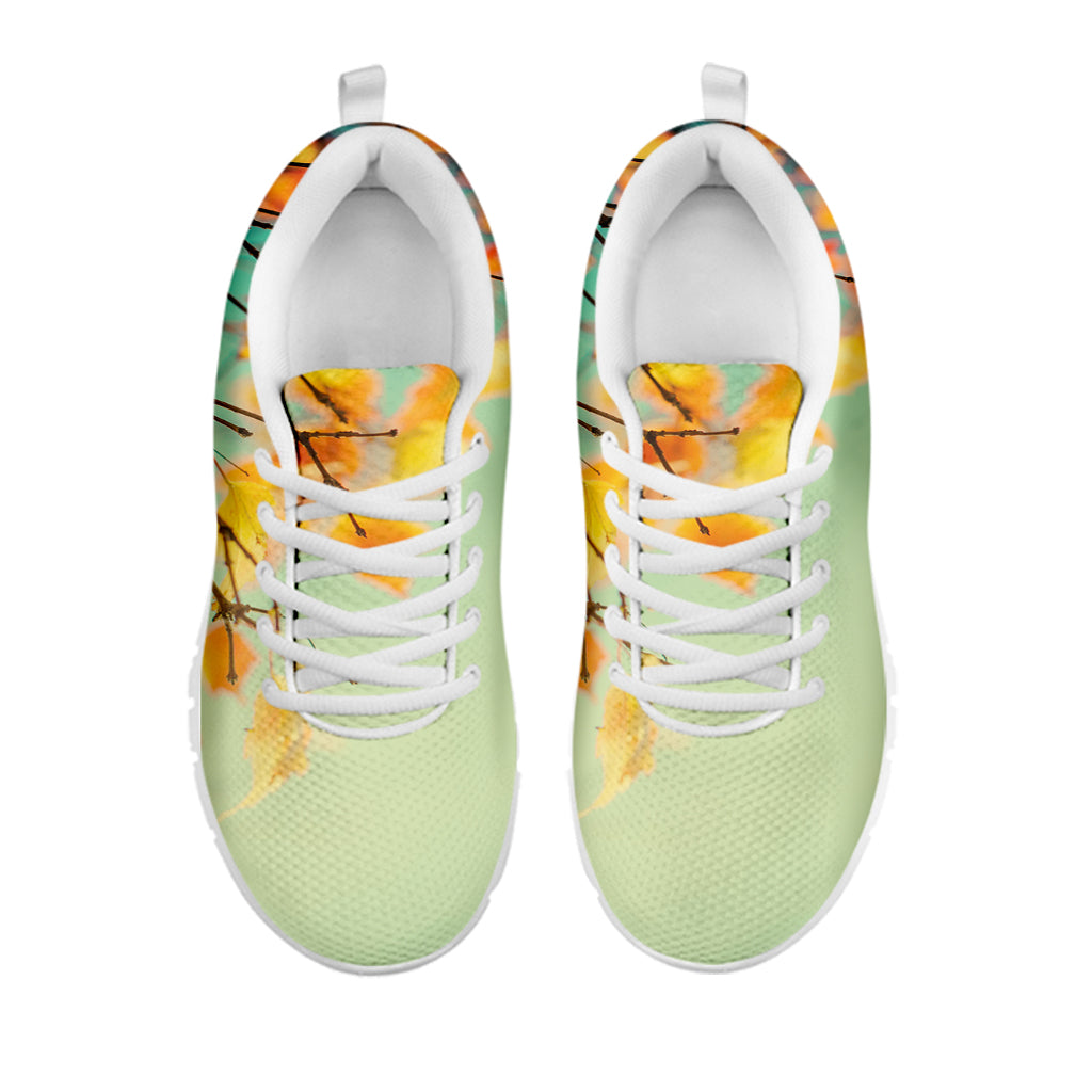 Vintage Autumn Print White Sneakers