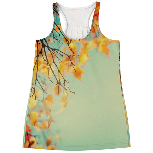 Vintage Autumn Print Women's Racerback Tank Top