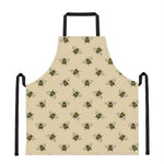 Vintage Bee Pattern Print Apron