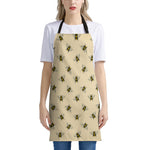 Vintage Bee Pattern Print Apron