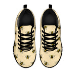 Vintage Bee Pattern Print Black Sneakers