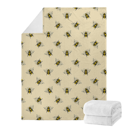 Vintage Bee Pattern Print Blanket