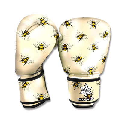 Vintage Bee Pattern Print Boxing Gloves