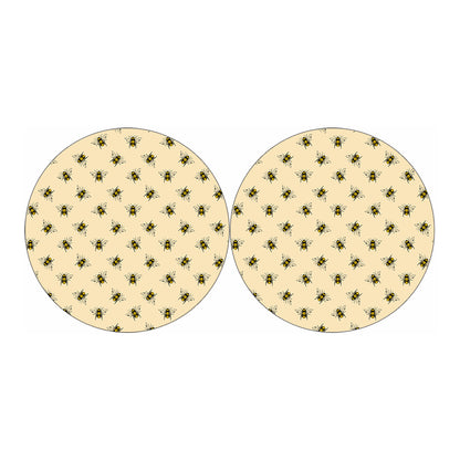 Vintage Bee Pattern Print Car Coasters