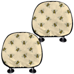 Vintage Bee Pattern Print Car Headrest Covers