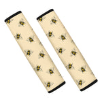 Vintage Bee Pattern Print Car Seat Belt Covers