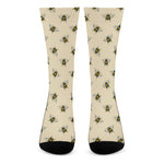 Vintage Bee Pattern Print Crew Socks