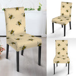 Vintage Bee Pattern Print Dining Chair Slipcover
