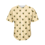 Vintage Bee Pattern Print Men's Baseball Jersey