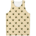 Vintage Bee Pattern Print Men's Tank Top