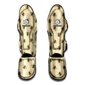 Vintage Bee Pattern Print Muay Thai Shin Guards