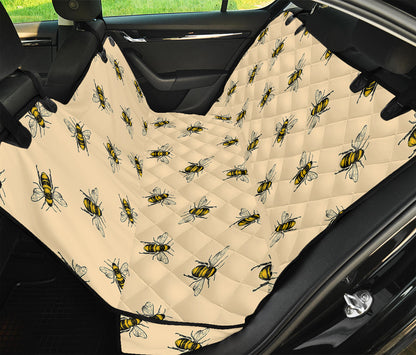 Vintage Bee Pattern Print Pet Car Back Seat Cover