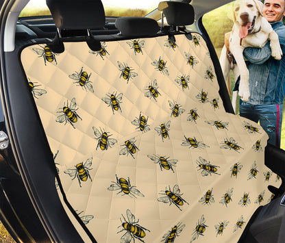 Vintage Bee Pattern Print Pet Car Back Seat Cover