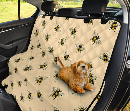 Vintage Bee Pattern Print Pet Car Back Seat Cover