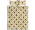 Vintage Bee Pattern Print Quilt Bed Set