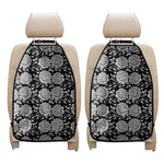 Vintage Black And White Floral Print Car Seat Organizers