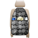 Vintage Black And White Floral Print Car Seat Organizers