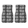Vintage Black And White Floral Print Front Car Floor Mats