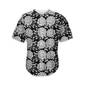 Vintage Black And White Floral Print Men's Baseball Jersey