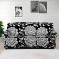 Vintage Black And White Floral Print Sofa Cover