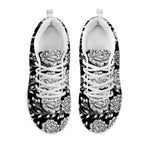 Vintage Black And White Floral Print White Sneakers