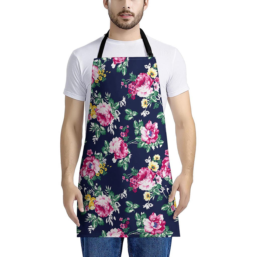 Vintage Blossom Floral Pattern Print Apron