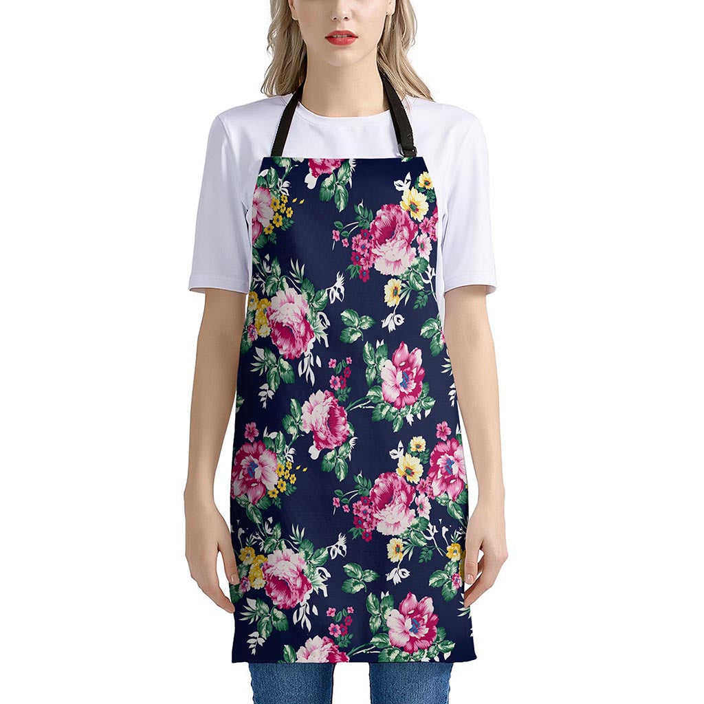 Vintage Blossom Floral Pattern Print Apron